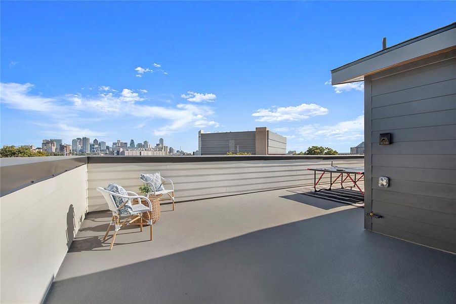View of patio featuring a view of skyline View of patio featuring a view of skyline