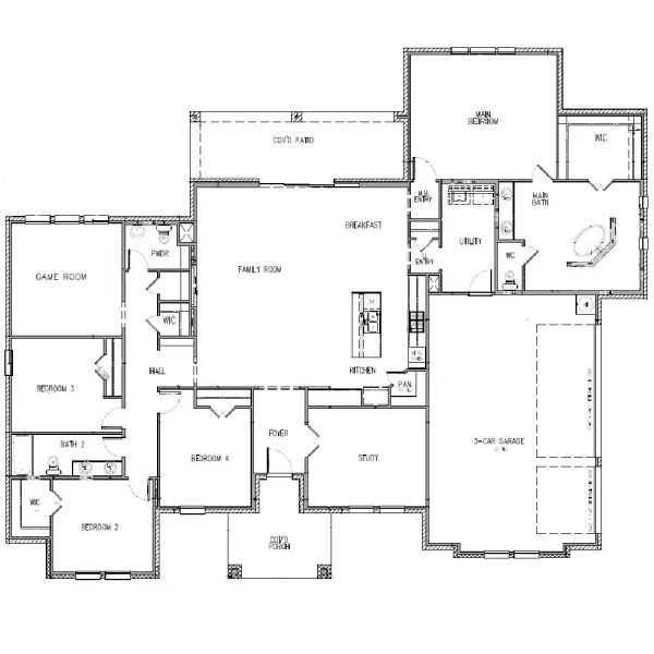 2D floor plan layout of this home in The Arbors Midlothian, Midlothian, TX (Image 4).