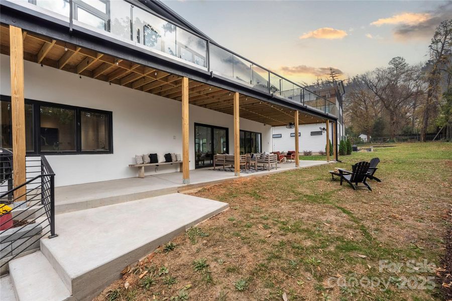 Main-level rear patio.