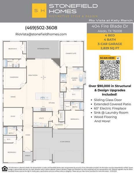 2D floor plan layout of this home in Rio Vista at Kelly Ranch, Aledo, TX (Image 5). 2D floor plan layout of this home in Rio Vista at Kelly Ranch, Aledo, TX (Image 5).