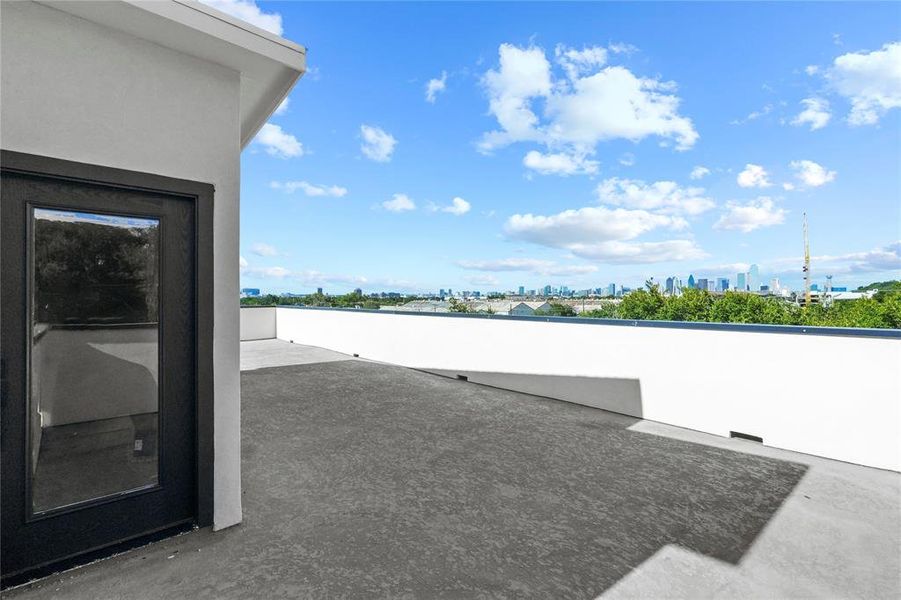 View of patio / terrace with a skyline view View of patio / terrace with a skyline view