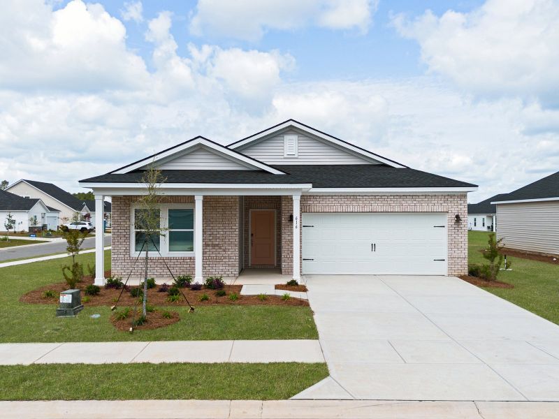 Front exterior of a new home in Cypress Ridge - The Coastline Series, Longs, SC, highlighting curb appeal (Image 2).