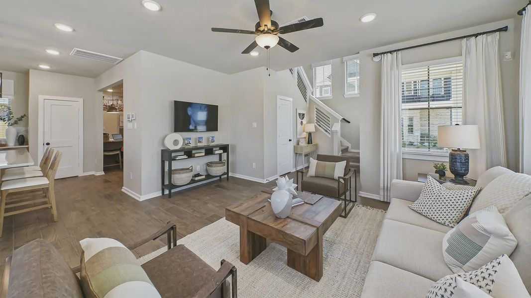 Representative furnished interior of a home built from the Riverdale by Chesmar Homes in Elyson Courtyard Collection, Katy (Image 5). Representative furnished interior of a home built from the Riverdale by Chesmar Homes in Elyson Courtyard Collection, Katy (Image 5).