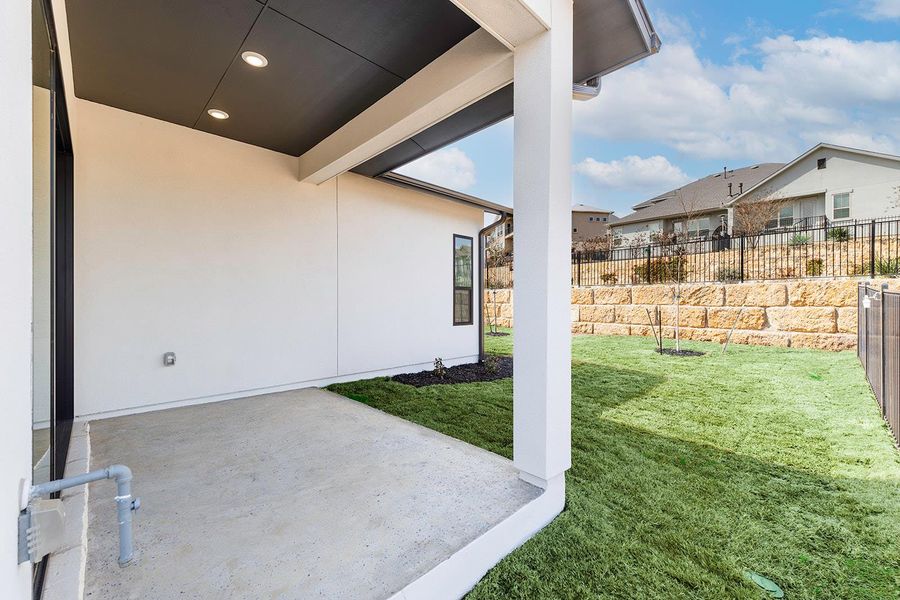 Back porch to fenced back yard