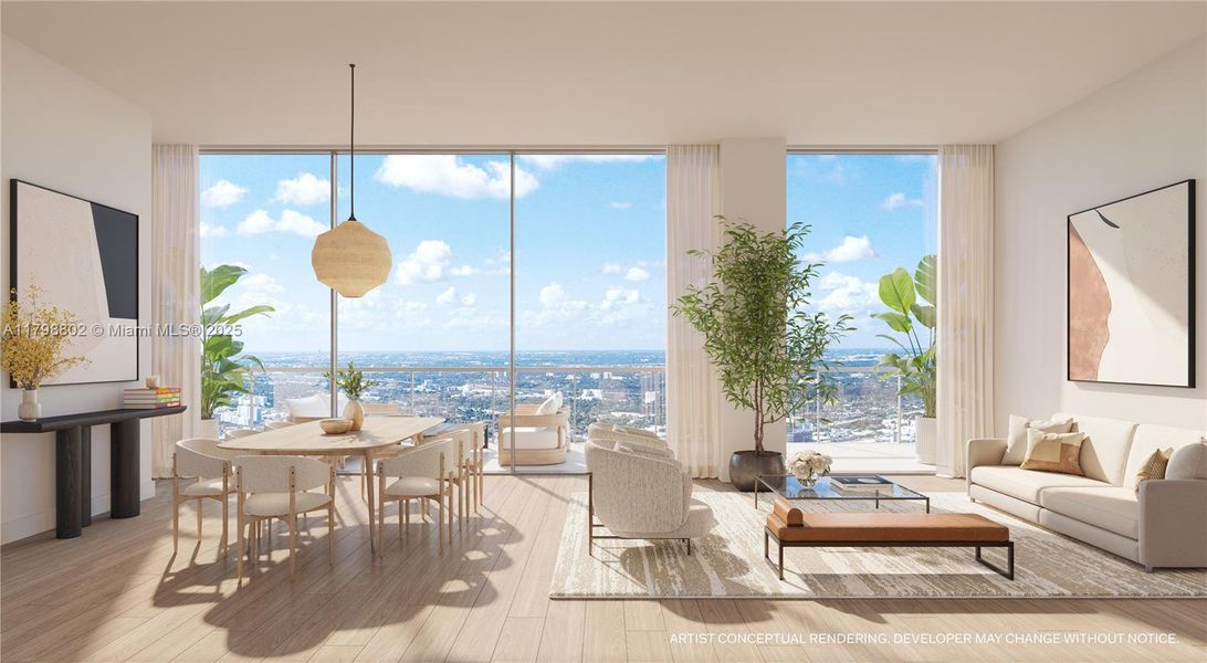 Furnished interior view inside a new home in JEM Private Residences, Miami (Image 5).