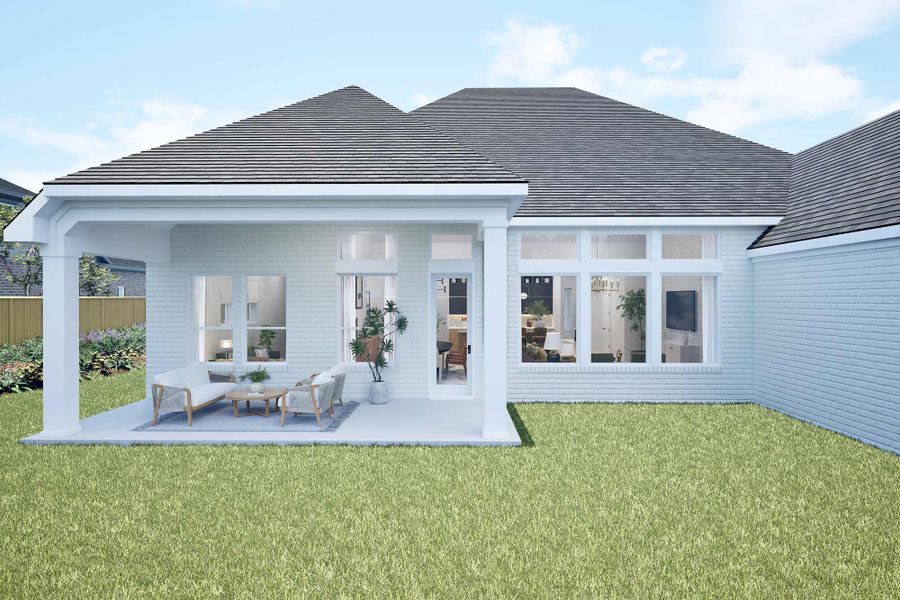 Representative exterior details of a home built from the The Blossom by David Weekley Homes in Dunham Pointe 65' Homesites, Cypress (Image 3).