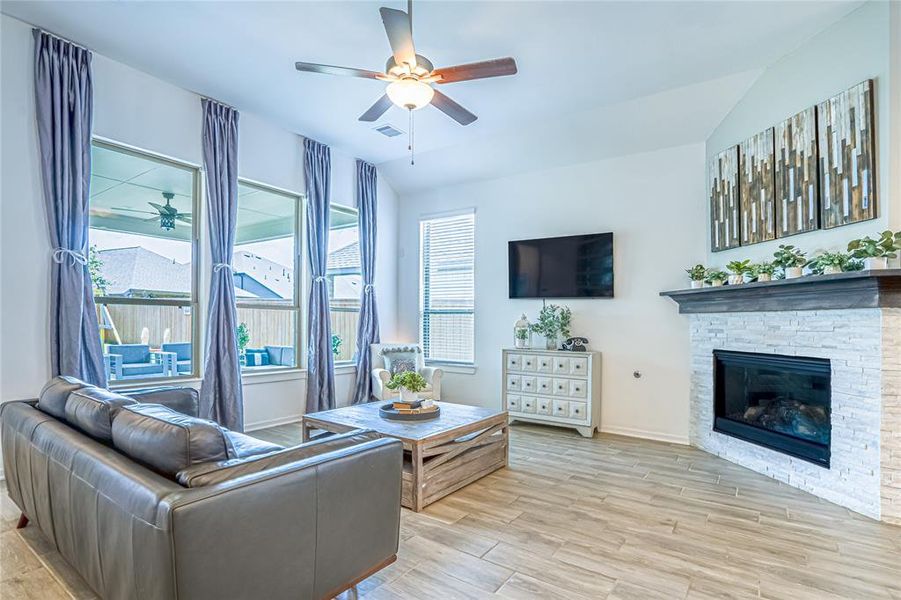 Another view - Main Living area with fireplace