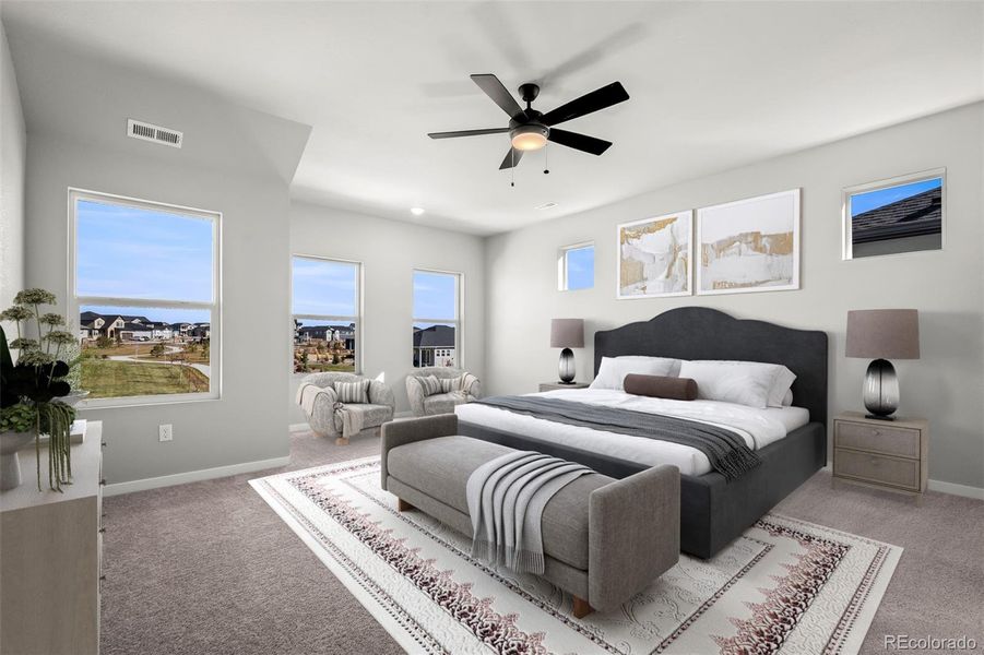 Furnished interior view inside a new home in Revel Crossing at Wolf Ranch – The Outlook Collection, Colorado Springs (Image 11).