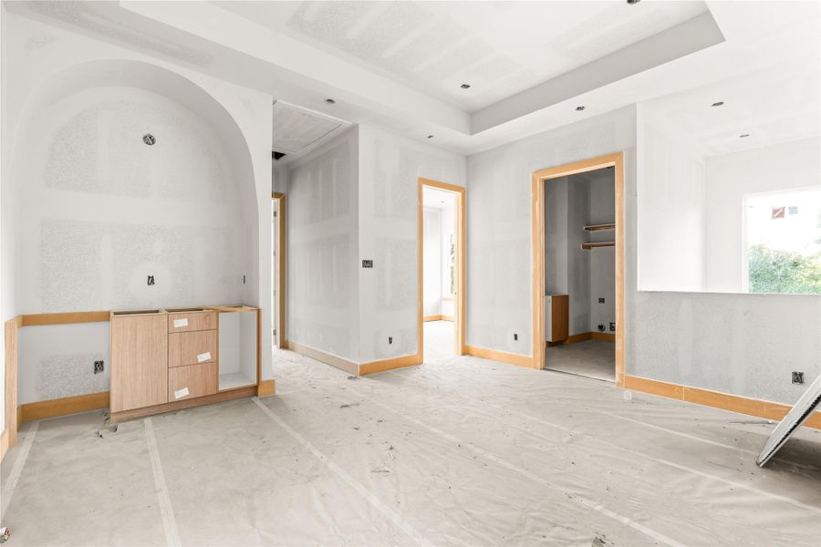 Upstairs Flex Space - current progress as of 8/24, actual product may slightly vary from renderings.