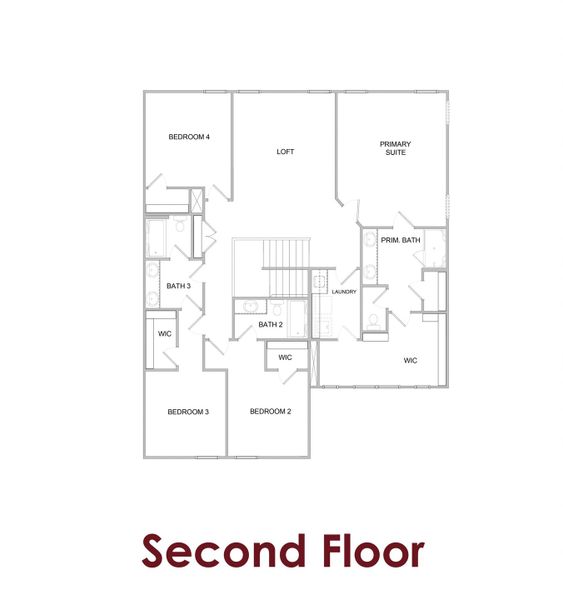 2D floor plan layout for the Cascade                                                                Primary Suite on Main by Chafin Communities in Greenefield, Cartersville, GA (Image 5).