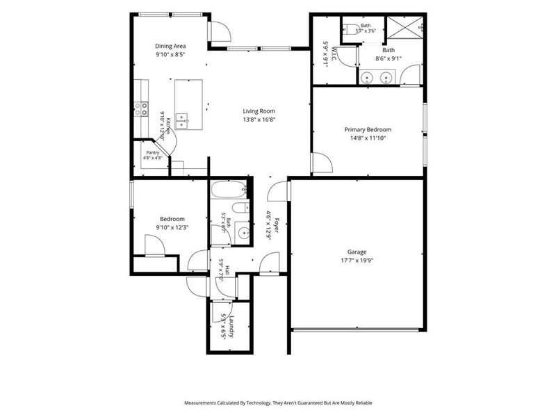 2D floor plan layout of this home in Waverly Estates, Josephine, TX (Image 5).