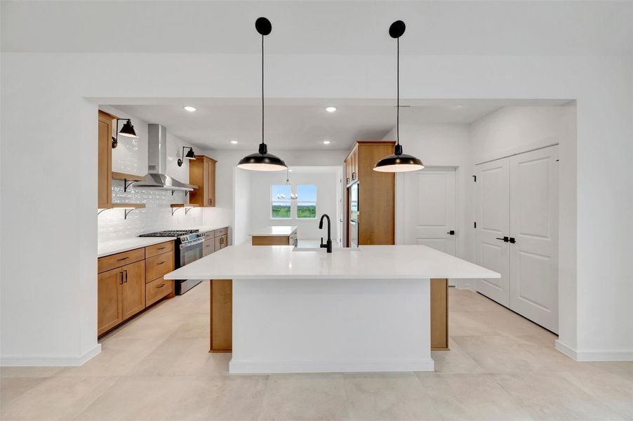 Gourmet island kitchen