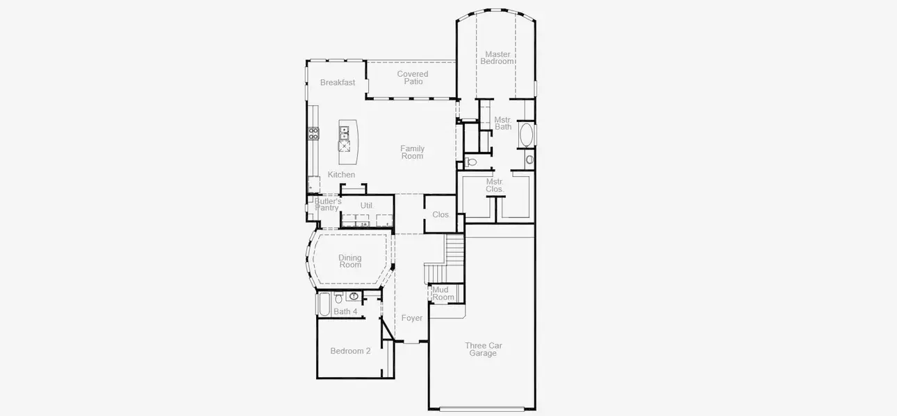 2D floor plan layout for the Whitney by Coventry Homes in Jubilee, Hockley, TX (Image 3).