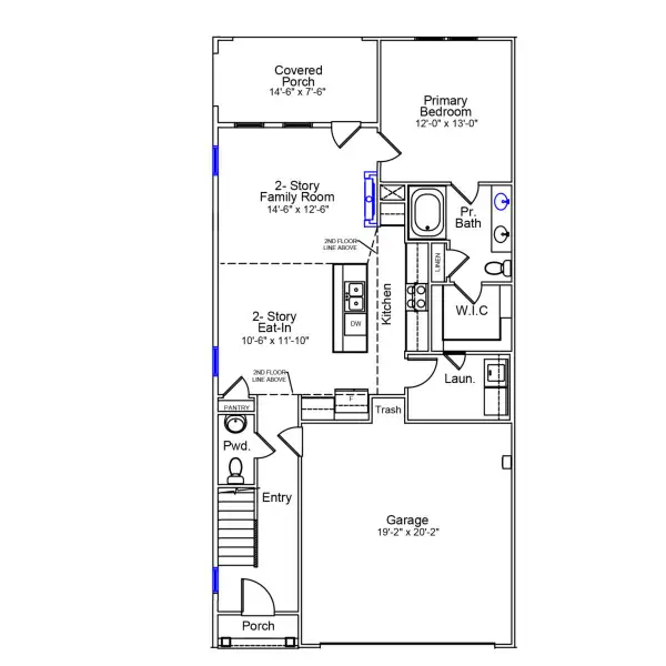 2D floor plan layout of this home in Grand Park, Leland, NC (Image 3).