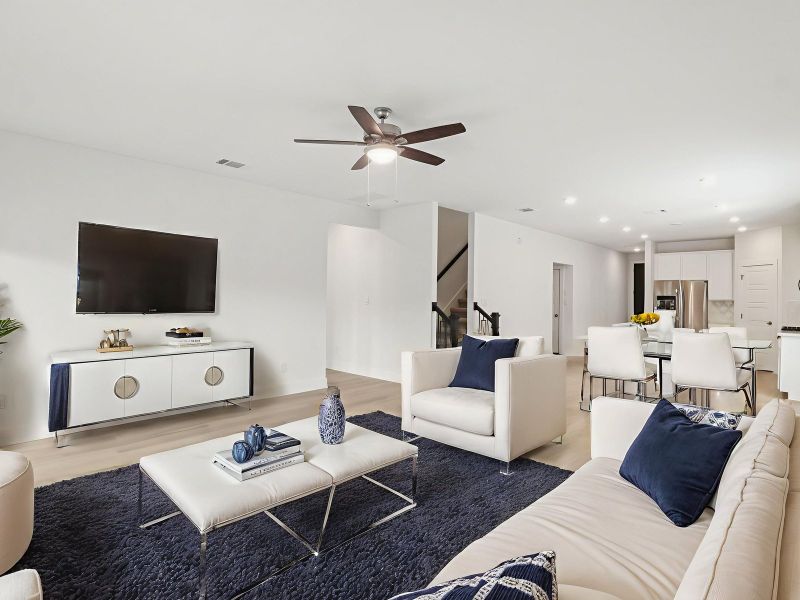 Virtually staged living room in the Matador floorplan at a Meritage Homes community. Virtually staged living room in the Matador floorplan at a Meritage Homes community.
