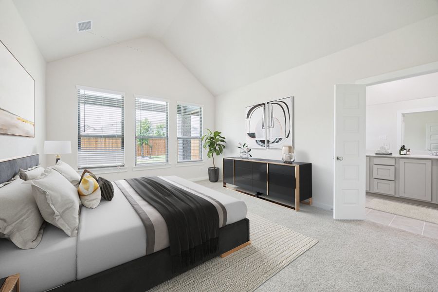 Primary Suite in the Claret home plan by Trophy Signature Homes – REPRESENTATIVE PHOTO Primary Suite in the Claret home plan by Trophy Signature Homes – REPRESENTATIVE PHOTO