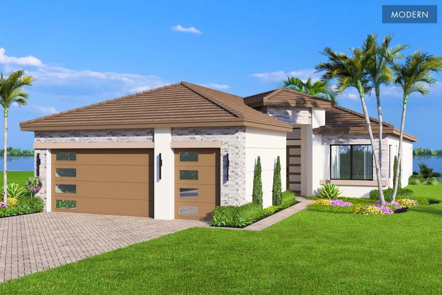 Representative exterior photo of a completed home built from the Palazzo II by GL Homes in Valencia Vista at Riverland, Port St. Lucie, FL (Image 15). Representative exterior photo of a completed home built from the Palazzo II by GL Homes in Valencia Vista at Riverland, Port St. Lucie, FL (Image 15).