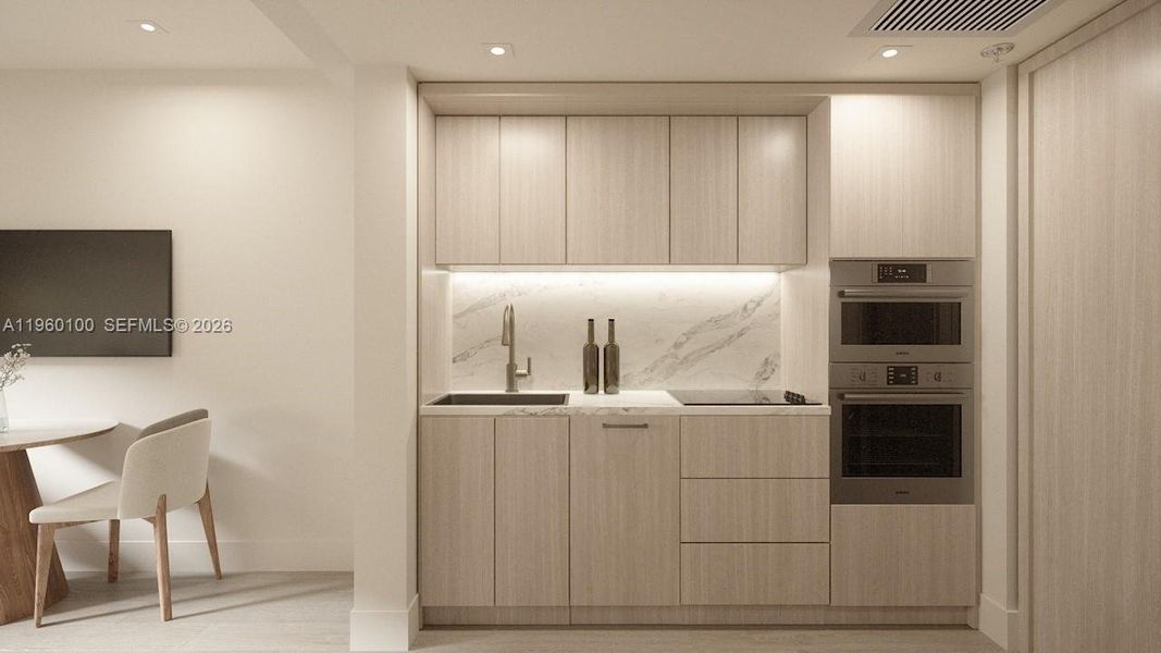 Furnished interior view inside a new home in , Miami Beach (Image 19).