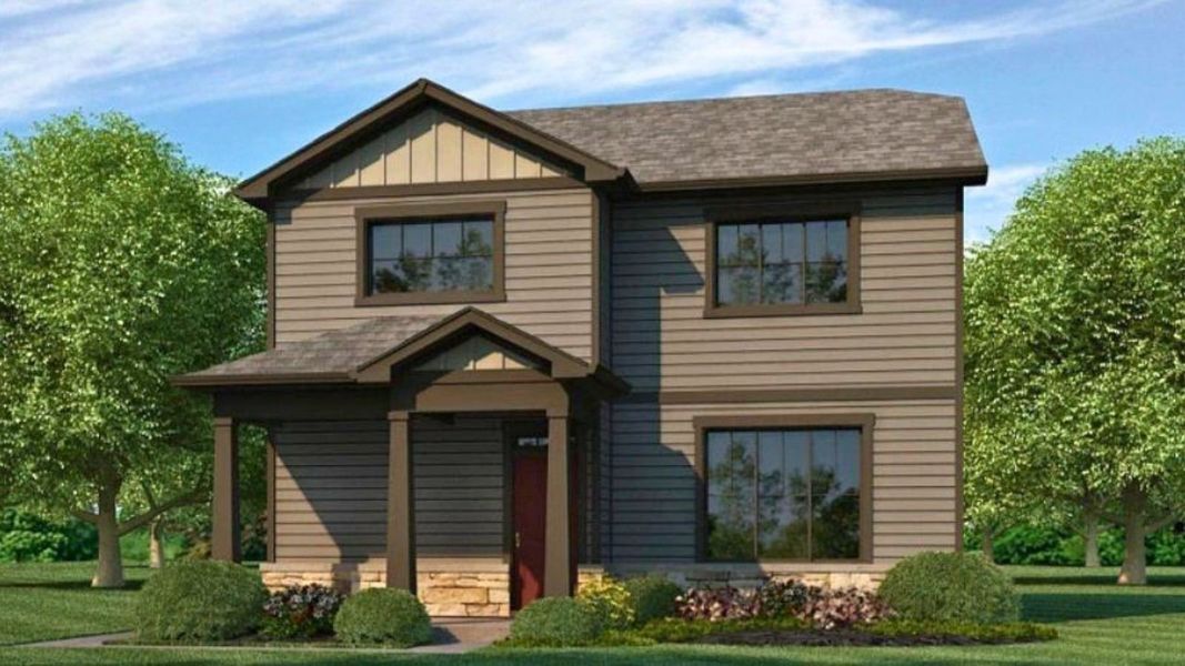 Representative exterior photo of a completed home built from the Alamosa by D.R. Horton in Sky Ranch, Watkins, CO (Image 18). Representative exterior photo of a completed home built from the Alamosa by D.R. Horton in Sky Ranch, Watkins, CO (Image 18).