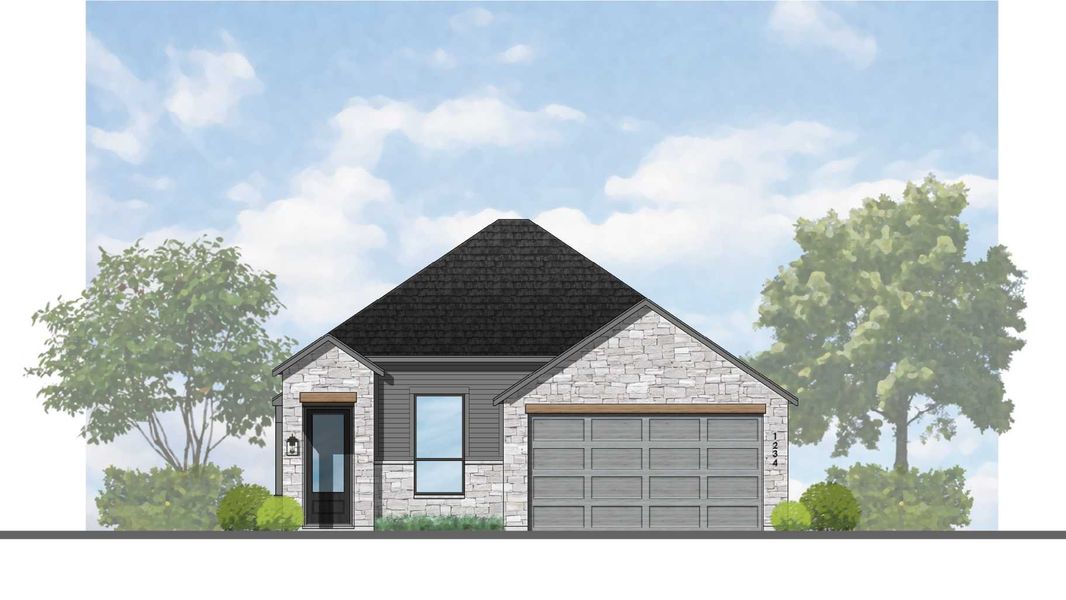 Representative rendering of the exterior for the Aston Plan by Highland Homes (Image 3). Representative rendering of the exterior for the Aston Plan by Highland Homes (Image 3).