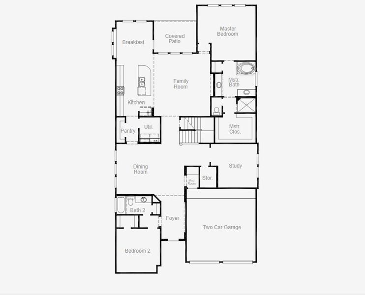 2D floor plan layout of this home in Hillside Village, Celina, TX (Image 5).