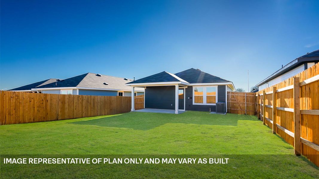 Exterior details and patio area of a home in Marigold, Kyle (Image 16).