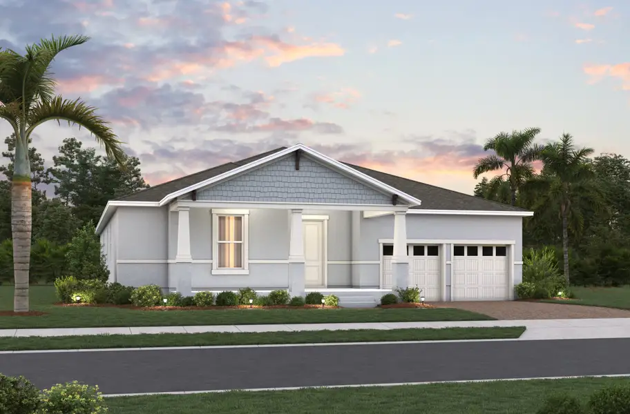 Representative exterior photo of a completed home built from the Radcliff by Beazer Homes in Vintner Reserve, Groveland, FL (Image 2). Representative exterior photo of a completed home built from the Radcliff by Beazer Homes in Vintner Reserve, Groveland, FL (Image 2).