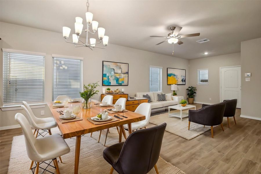 Here is the lovely dining area, perfect for family gatherings or casual dining.