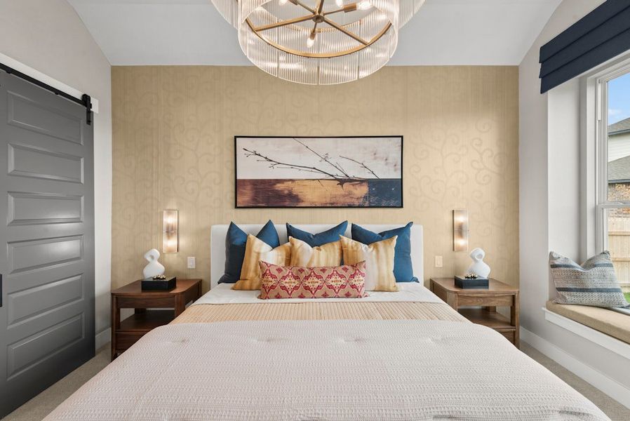 Furnished interior in a model home at Windsong in Boerne (Image 39).