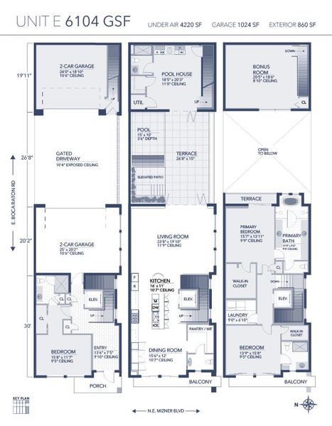 2D floor plan layout of this home in , Boca Raton, FL (Image 2).