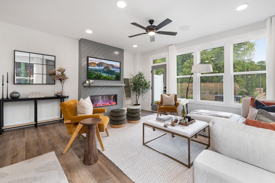 Representative furnished interior of a home built from the Harrington End Unit by Baker Residential in Parc at Bradley Farm, Apex (Image 8).