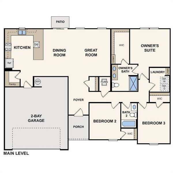 2D floor plan layout of this home in Liberty Heights, Chatsworth, GA (Image 1).