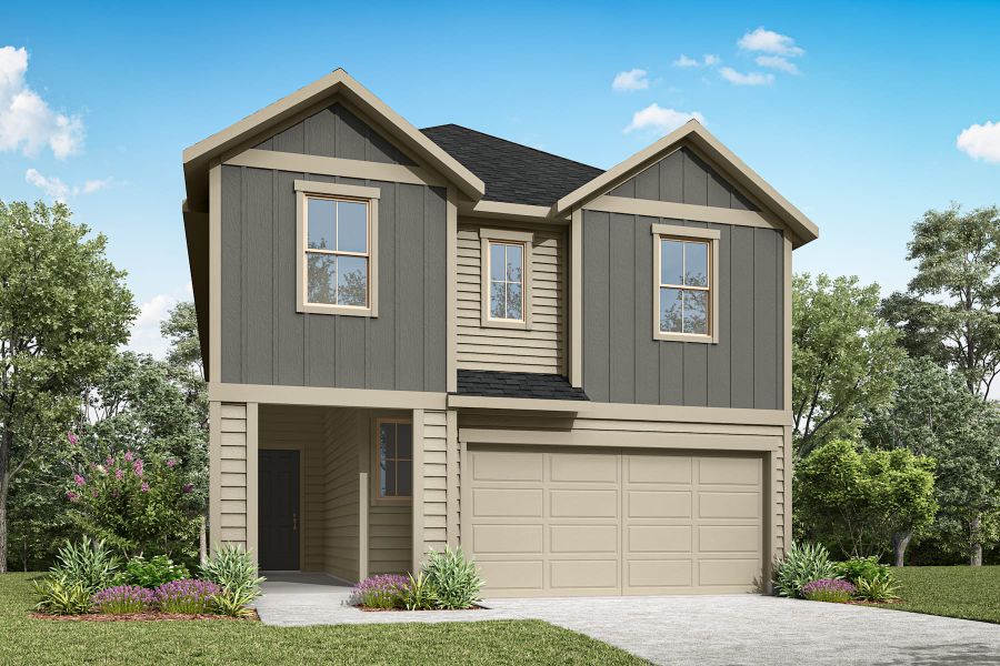 Representative exterior photo of a completed home built from the Quinn by Tri Pointe Homes in The Meadows, Denton, TX (Image 17).