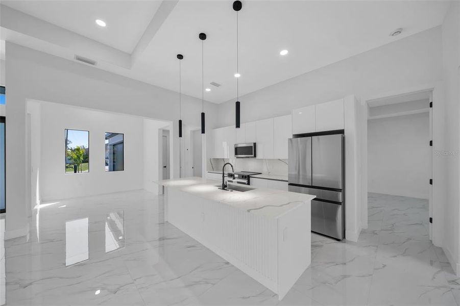 Furnished interior view inside a new home in , Cape Coral (Image 11). Furnished interior view inside a new home in , Cape Coral (Image 11).
