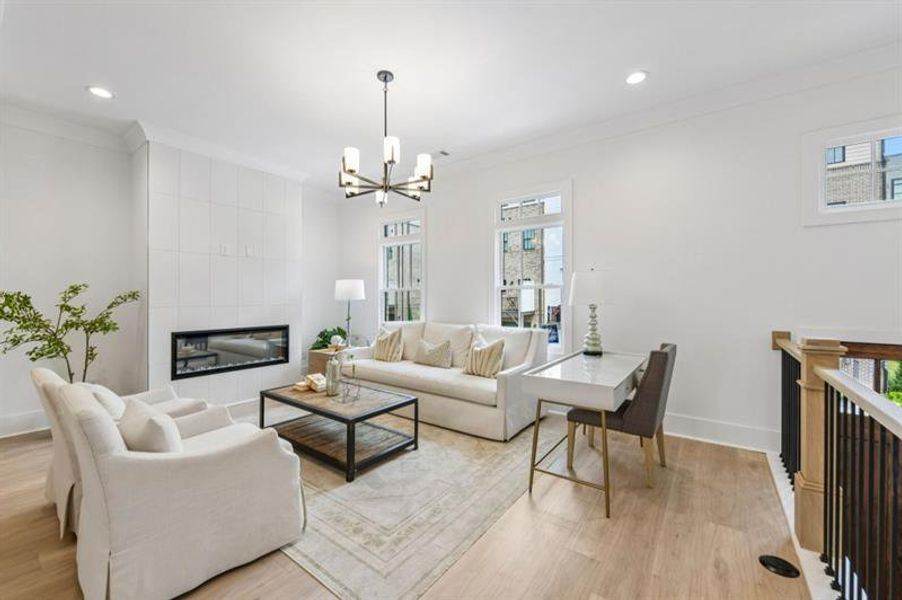 Furnished interior view inside a new home in Skyview On Broad, Sugar Hill (Image 8).