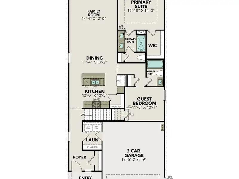 2D floor plan layout of this home in Agave, San Antonio, TX (Image 4).