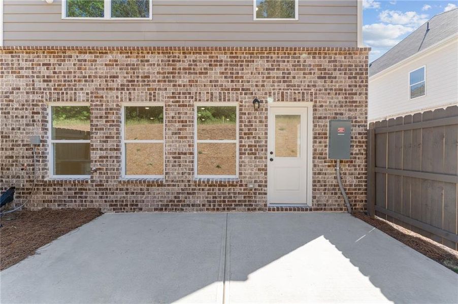 Exterior details and patio area of a home in Wildwood Place, Powder Springs (Image 4).