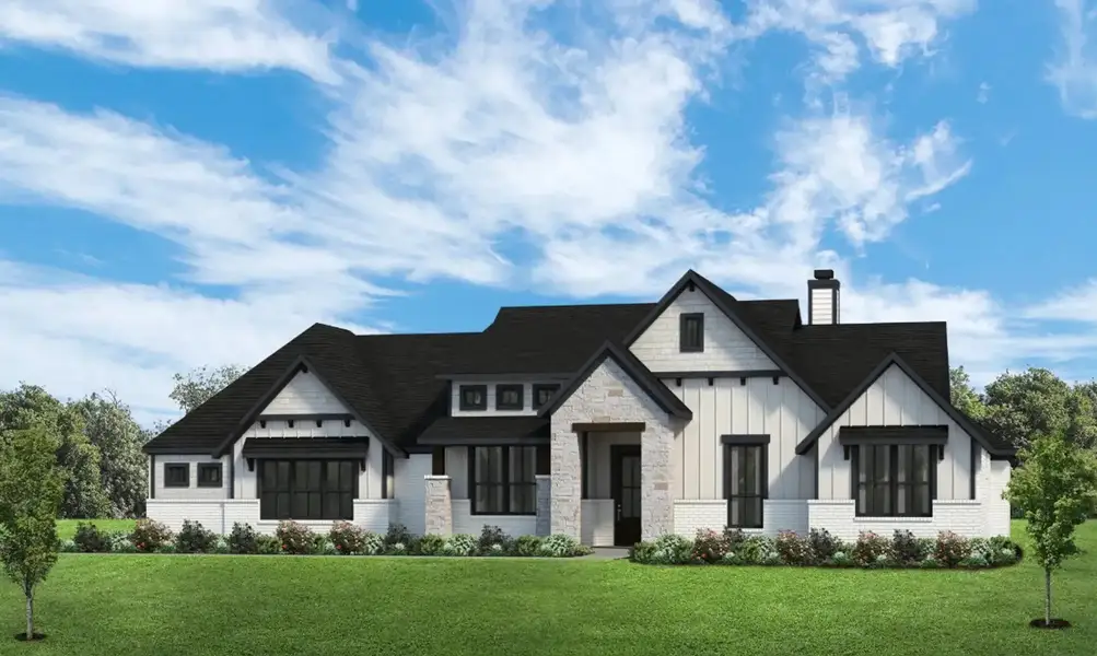 Representative exterior photo of a completed home built from the The Colin by Elmwood Custom Homes in Aledo Heights, Aledo, TX (Image 6).