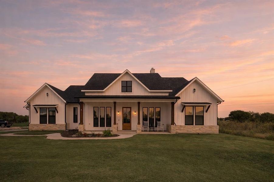 Front exterior of a new home in , Krum, TX, highlighting curb appeal (Image 22).