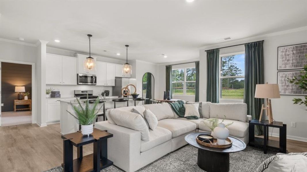 Furnished interior view inside a new home in Fairway 17 at Mirror Lake, Villa Rica (Image 13).