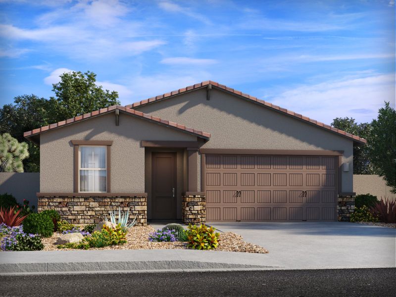 Representative exterior photo of a completed home built from the Pearl by Meritage Homes in Alamar at Rocking K, Vail, AZ (Image 4).