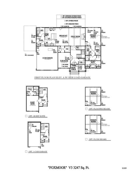 2D floor plan layout for the Foxmoor - Single Family Homes by Dream Finders Homes in Fairhaven, Thompson's Station, TN (Image 5).