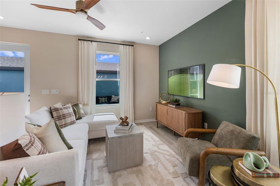 Furnished interior view inside a new home in Eden Crest, Apopka (Image 10). Furnished interior view inside a new home in Eden Crest, Apopka (Image 10).