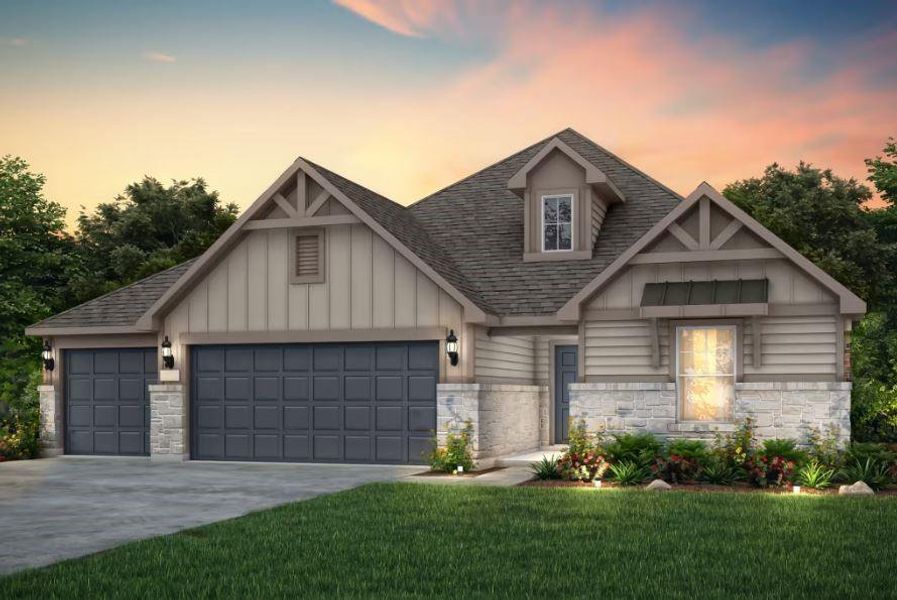 Pulte Homes, McKinney elevation L, rendering