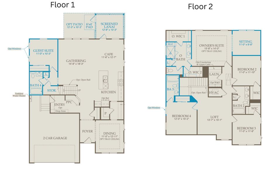 2D floor plan layout of this home in Saunders Farm, Willow Spring, NC (Image 4).