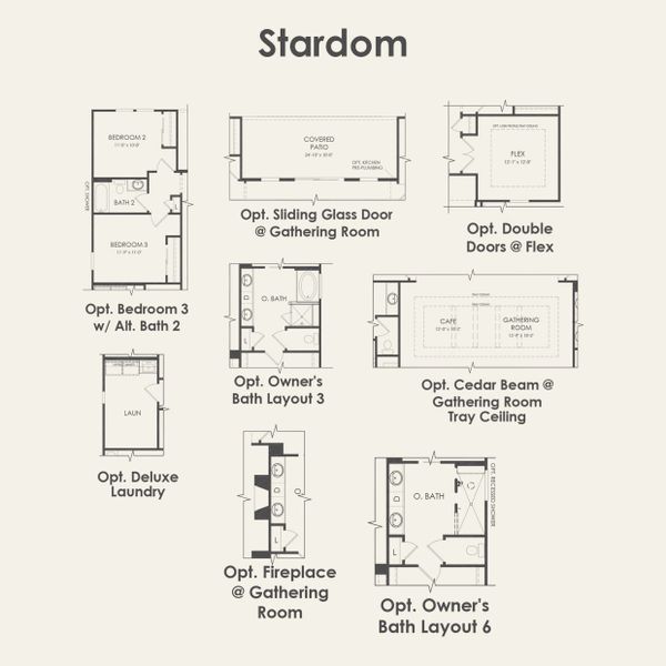 2D floor plan layout for the Stardom by Del Webb in Del Webb Sonoma Verde, Rockwall, TX (Image 4).