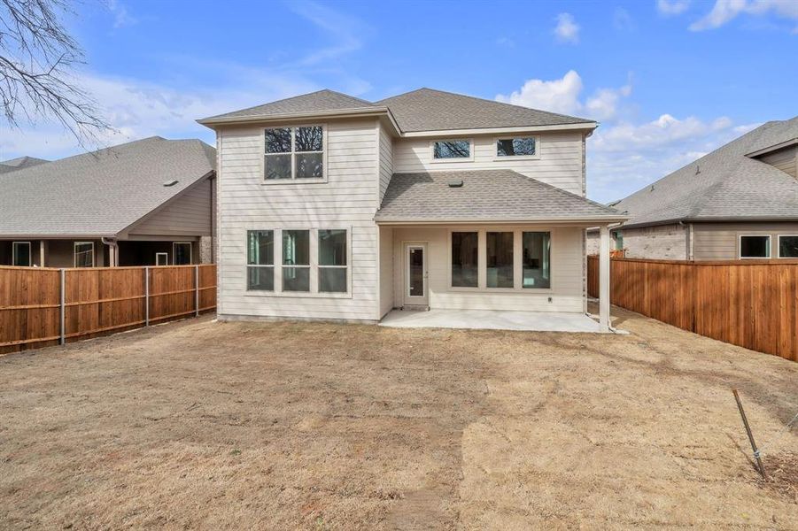 Exterior details and patio area of a home in The Landing at Hidden Lakes, McKinney (Image 3).