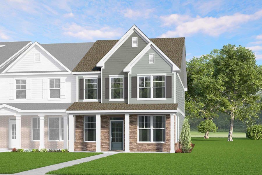 Representative exterior photo of a completed home built from the Chessie by McKinley Homes in Kinsley, Wake Forest, NC (Image 1). Representative exterior photo of a completed home built from the Chessie by McKinley Homes in Kinsley, Wake Forest, NC (Image 1).