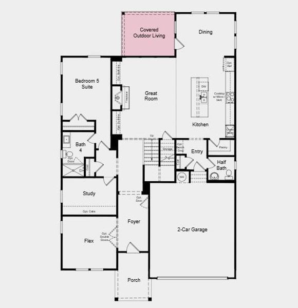 2D floor plan layout of this home in Bailey Fence, Dacula, GA (Image 3).