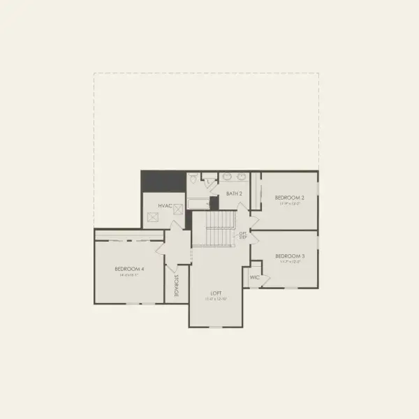 2D floor plan layout for the Monroe by Pulte Homes in Stonehill, Howey-in-the-Hills, FL (Image 4).